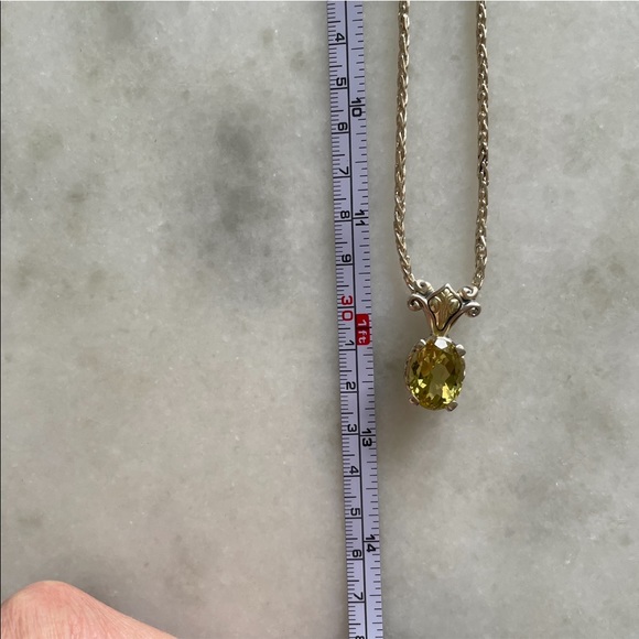 Judith Ripka Limone/Citrine 925 Sterling Silver + Gold Overlay Pendant Necklace - Picture 11 of 13